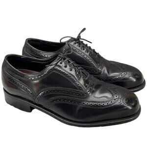 Florsheim Lexington Black Leather Wingtip Oxford Dress Shoe Men 8.5 3E